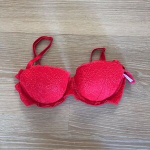 Red lace PINK brand push up bra
